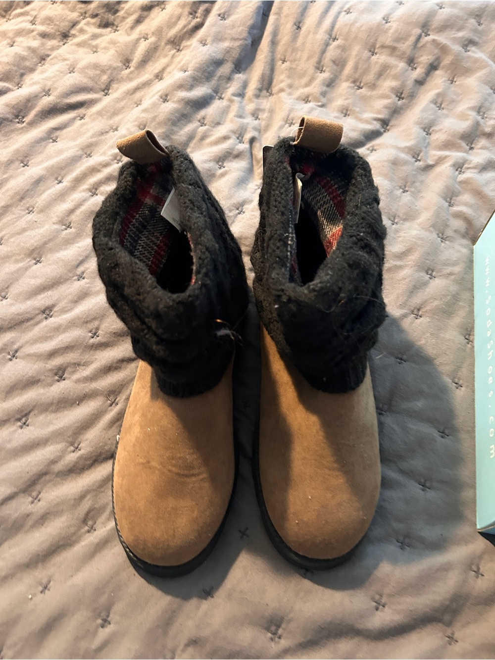 Muk Luks Brown and Cream Women's Boots Tag